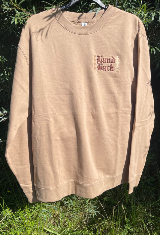 Land Back Premium Midweight Crewneck Double Sided Embroidery