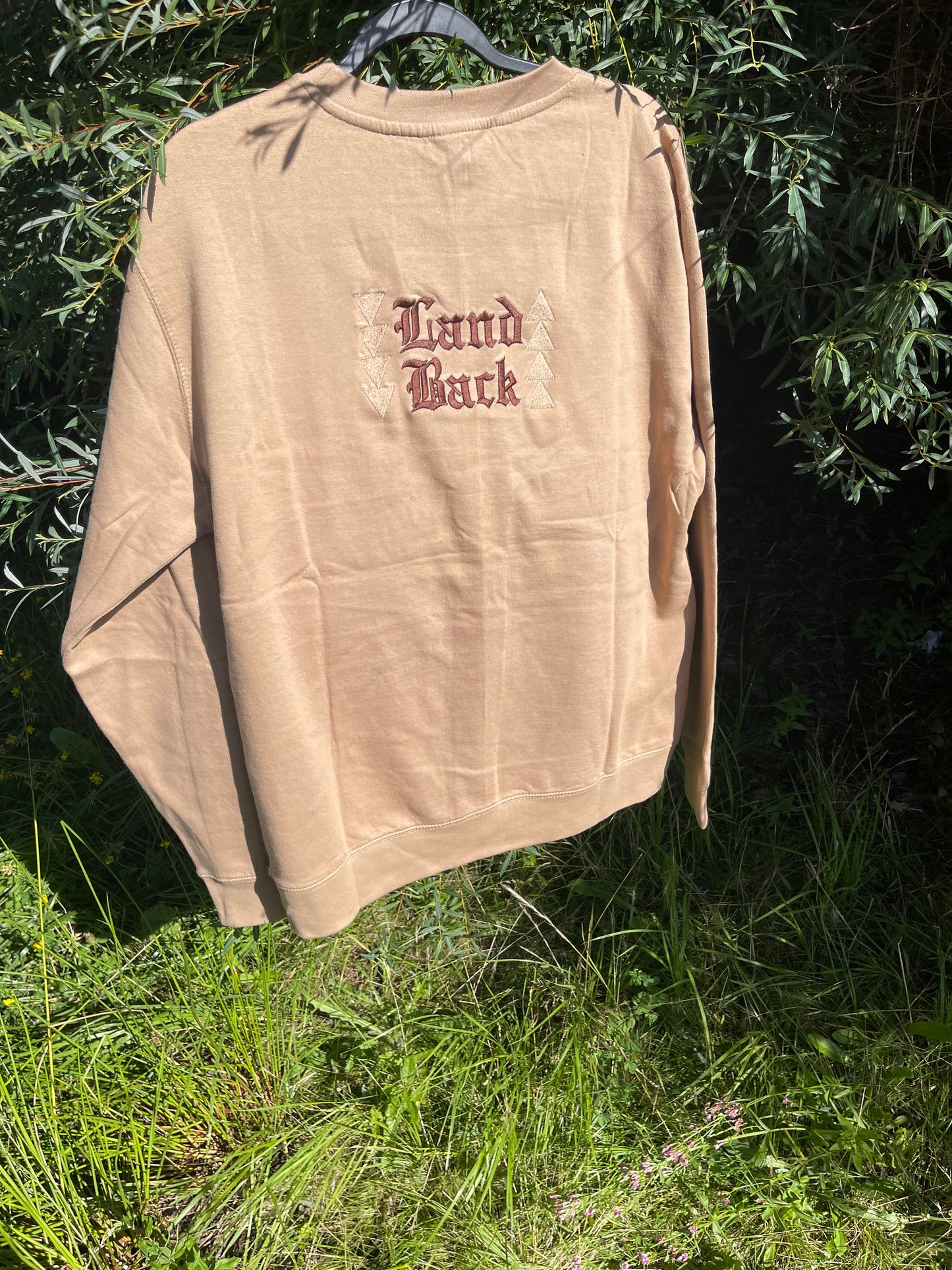 Land Back Premium Midweight Crewneck Double Sided Embroidery