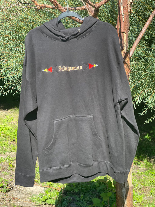 Indigenous Design Single Sided Embroidery Heavyweight Hooded Sweatshirt