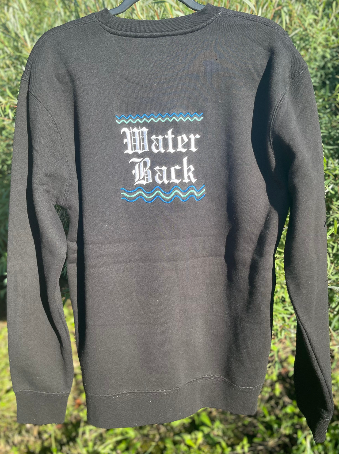 Water Back Premium Heavyweight Crewneck Double Sided Embroidery