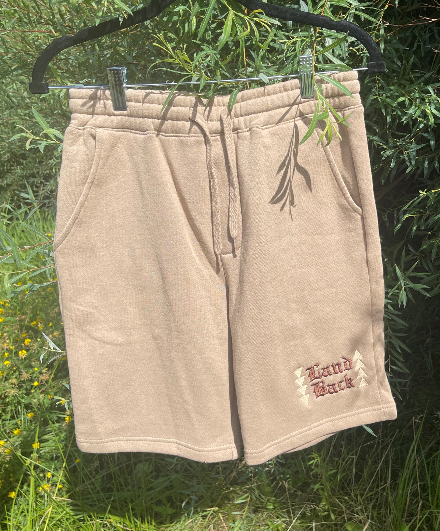 Embroidered Land Back Midweight Fleece Shorts