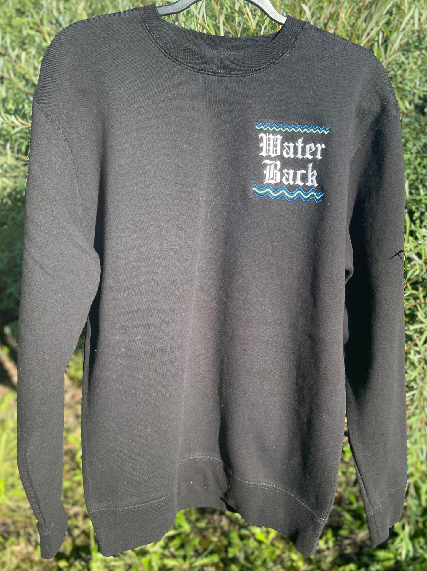 Water Back Premium Heavyweight Crewneck Double Sided Embroidery