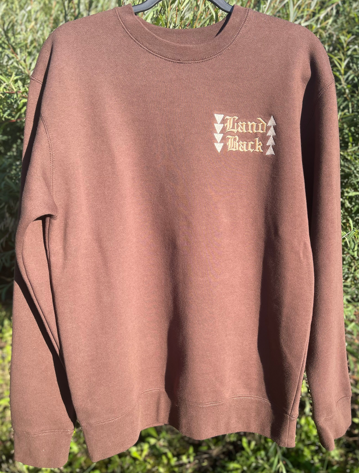 Land Back Premium Heavyweight Crewneck Double Sided Embroidery